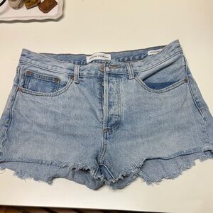 Denim Forum Sky Blue Frayed Jean Shorts size 29
